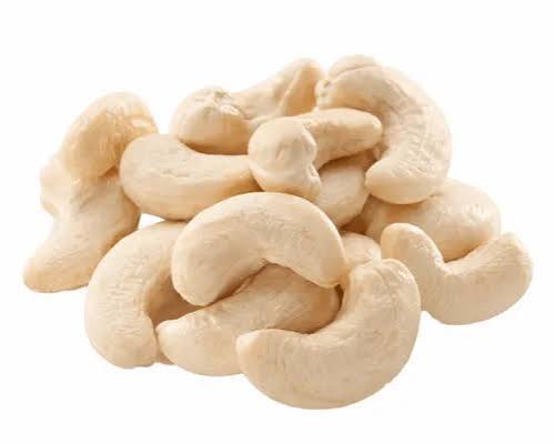 Premium White Whole WW450 cashew nuts sourced from Vietnam, arranged beautifully.